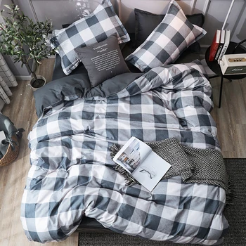 Modes Vienkāršu Stila mājas gultasveļas komplekti gultas veļa, sedziņas pārvalks plakanas loksnes Gultas Komplekts Ziemas Pilna Karalis Viena Karaliene,gulta kopa 