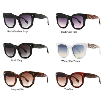 Modes Zīmolu Laukumā Saulesbrilles Sieviešu Ir 2021. Tendence Ziedu Vintage, Retro, Saules Brilles Toņos UV400
