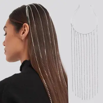 Modes ilgi pušķis galvu Rhinestone Rotaslietas piemērots sieviešu līgavas kristāla galvassegu Multi-daļa matu ķēdes
