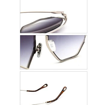 Modes saulesbrilles sieviete Luksusa zīmolu Slīpums glāzes Vintage Lielgabarīta saules brilles dāmas Metāla Rāmis Retro brūna очки UV400