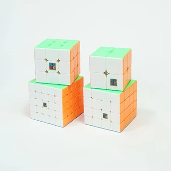 Mofangjiaoshi 4gab/Set 2x2 3x3 4x4 5x5 Magic Cube Ātrums Puzzle Dāvanu Kastē Stickerless MF2 MF3 MF4 MF5 Cube Komplektā Izglītības Rotaļlieta
