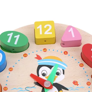 Montessori Karikatūra Dzīvnieku Izglītības Koka Fāzēm Ciparu Pulkstenis Mīklas Funny Sīkrīku Jaunums Interesantas Rotaļlietas Bērniem