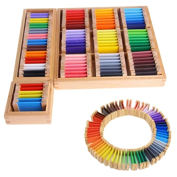 Montessori Maņu - Koka Tablete Lodziņā Maņu Materiālu, Krāsu Mācību, Pirmsskolas Izglītības, Mācību Puzzle Bērniem