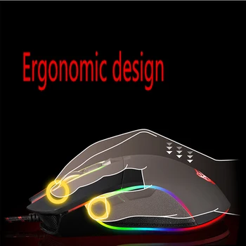 Motospeed V30 Profesionālā Spēļu Pele USB Vadu Optiskā Pele Regulējams 3500DPI Izšķirtspējas RGB LED Apgaismojums PC Gamer