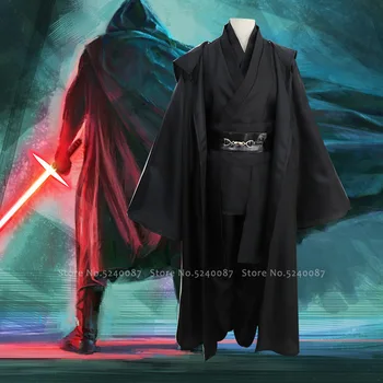 Movie Star Wars Vīriešiem Cosplay Kostīmu Anakin Skywalker Darth Vader Apmetni, Apmetņi Viduslaiku Karavīru Apģērbs Kopumu Japāņu Samuraju Kimono