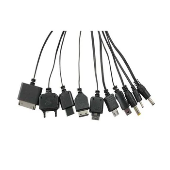 Multi-Function Lādētāja Kabelis 10 in 1 Universal Mikro Mini USB Kabeļi Multi Jack Lādētāja Kabeli Pavasara Līniju Saišķi