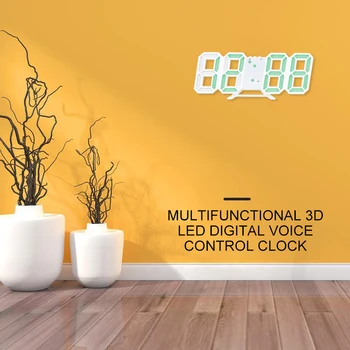 Multi-funkciju 3D LED Digitālais Modinātājs Liels, Sienas, Galda, Atlikt Mūsdienu Pulkstenis 12/24 Stundu Laika/Datums/Temperatūras Displejs High-End