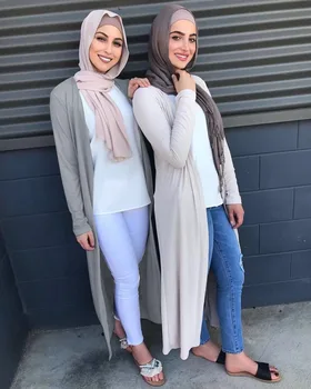 Musulmaņu Outwear Kimono Atvērt Abaya Trikotāžas Kleitas, Jaka Ilgi Drēbes Ramadāna Arābu Islāma Apģērba Abayas Sievietēm, Dubaija Islāmu