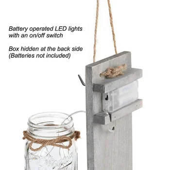 Mājas Apdare Mūrnieks Jar LED String Light Sienas Lampas Pasaku Vainags String Gaismas Zemniecisks Sienas Brā Viltus Ziedu Dekori