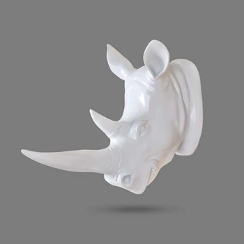 Mājas Statuja Apdare Piederumi Anotācija Rhino Galvas Skulptūru Kāzas Chrismas Sienas Dekori Roku Darbs Sveķu Mākslas Amatniecības Artware