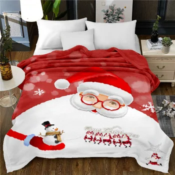 Mājas Tekstila Mest segu Santa sniega Flaneļa vilnas pārklājs zilonis segas 150*200cm Jaunu 3D sega, gultas pārklāji Ziemassvētku gulta