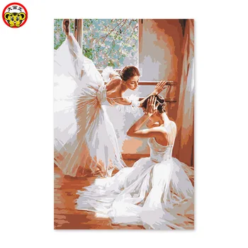 Mājas dekori eļļas glezna Baleta Deju sieviešu literatūras dāvanu piemiņas attēlu ar balerīna numuri glezna, ko numuri