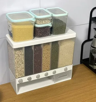 Mājas ultra-nospiediet tips veseli graudi var piestiprināt pie sienas, graudu glabāšanas kaste glabāšanas kastes aizzīmogo pupiņas virtuves tīkla rīsu kausu