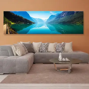 Mākslas Plakāti ezera meža ainavas uz sienas gleznojums, viesistaba, mājas apdare, sienas, attēlus mākslas meža kanvas Glezna bez rāmja