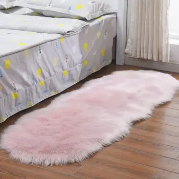 Mākslīgās vilnas paklāju guļamistaba dekorēšana gultas paklāja viesistabā paklājs nelegālo plīša paklājs mūsdienu minimālisma
