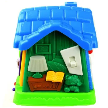 Mātes-bērnu Interaktīvās Rotaļlietas Vieglās Mūzikas Daudzfunkcionāls Multfilmas Happy House Dollhouses