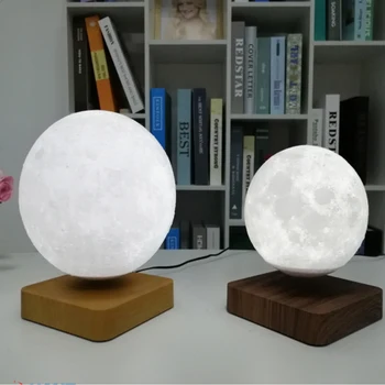 Mēness Lampu Radošā 3D Magnētiskā Levitation LED Nakts Gaismas Rotējošās Mēness Peldošās Lampu Mājas Apdare Brīvdienu DIY Modes Dāvana