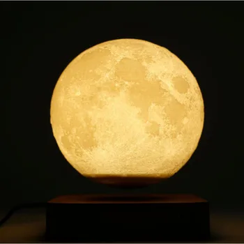 Mēness Lampu Radošā 3D Magnētiskā Levitation LED Nakts Gaismas Rotējošās Mēness Peldošās Lampu Mājas Apdare Brīvdienu DIY Modes Dāvana