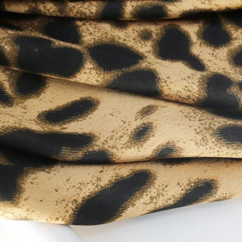 Mīksta Pidžamas Kleita Krepa Materiāla Satīna Šarmēza Auduma Āfrikā, Leoparda Auduma Metru
