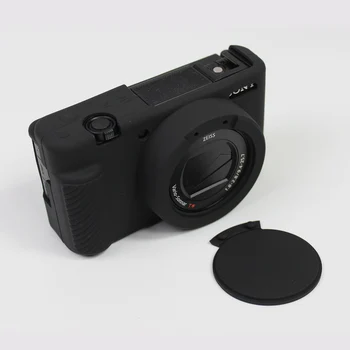 Mīksts Kameras Soma Silikona Case For SONY ZV1 ZV-1 Z-V1 Gumijas Kameras gadījumā Aizsardzības Pārsegs Ādas HD Rūdīta Stikla Aizsargs