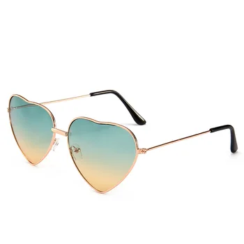 Mīlestības Sirds Formas Saulesbrilles Sievietēm, Metāla Rāmis Retro Saules Brilles Vintage Zelta Rāmis Konfektes Krāsu Brilles UV400
