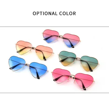 Mīlestības Sirds Formas Saulesbrilles Sievietēm, Metāla Rāmis Retro Saules Brilles Vintage Zelta Rāmis Konfektes Krāsu Brilles UV400