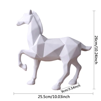 Mūsdienu Anotācija Zirgu Statuja Mājas Apdare Statuja&Skulptūru Logu Displejs Dāvanu Zirgu Ģeometriskā Sveķu Zirga Skulptūra