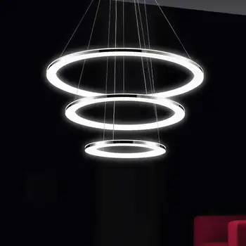 Mūsdienu Apli LED Pendant Gaismas guļamistabas Aprīkojums, Lai Dzīvo, Ēdamistaba Restorāns Deco Gredzeni Karājas Lampa Ar Tālvadības Spīdumu