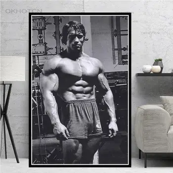 Mūsdienu Audekls Mākslas Plakātu Izdrukas Eļļas Glezna Arnold Schwarzenegger Kultūrisms Fitness 