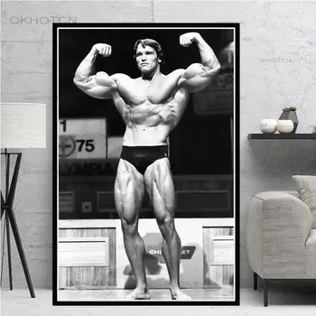 Mūsdienu Audekls Mākslas Plakātu Izdrukas Eļļas Glezna Arnold Schwarzenegger Kultūrisms Fitness 