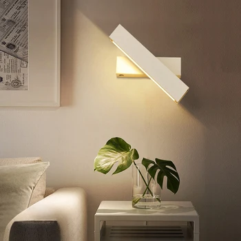 Mūsdienu LED Sienas Lampa melna balta 10W Grozāms Eju pa kāpnēm, sienas lampas, Brā Dzīvojamā istaba guļamistaba gultas sienas gaismas ķermeņi,
