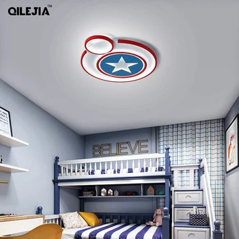 Mūsdienu LED griestu lampas guļamistabas studyrooom pentagramma Ziemeļvalstu stila bērnu istabas radošas lampas ar tālvadības pulti lampiņa