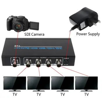 NK-S114 3G/HD/SD/SDI 1x4 Sadalītāja Video Switch Komutatoru DVD HDTV Xbox Ierīces Piederumus