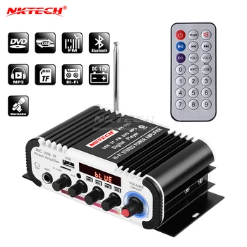 NKTECH HY-V11 Automašīnu Digitālo Audio Atskaņotāju, Bluetooth, Stūres Pastiprinātājs 2CH x 20W Hi-Fi Stereo BASS AMP ar MIC Karaoke Atbalss