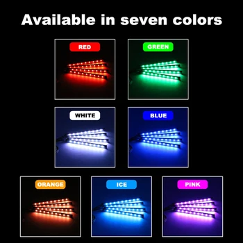 NLpearl 4gab Mūzikas Vadības Automašīnas salona Apgaismojuma Apdare RGB LED Sloksnes Gaismas ar Remote USB Atmosfēru Dekoratīvās Lampas 12V-5V
