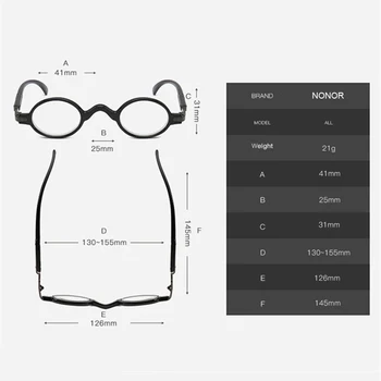NONOR Lasīšanas Brilles Vīriešu un Sieviešu Modes Mazo Apaļo Rāmi, Lasīšanas Brilles Augstas Kvalitātes Receptes brilles Dioptrijas +1.0-+3.0