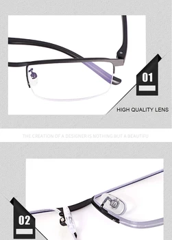 NONOR Pusi Rāmis Metāla Multifokāla Lasīšanas Brilles Vīrieši Sievietes Pakāpeniski Bifocal Presbyopic Brilles Titāna Brilles lasīšanai