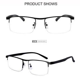 NONOR Pusi Rāmis Metāla Multifokāla Lasīšanas Brilles Vīrieši Sievietes Pakāpeniski Bifocal Presbyopic Brilles Titāna Brilles lasīšanai