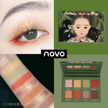 NOVO Eyeshadow Palete 8 Krāsu, Matētu Mirdzumu Smudge-pierādījums Ilgstošu Atdzīvoties Acu Grims Ūdensizturīgs Eyeshadow korejiešu