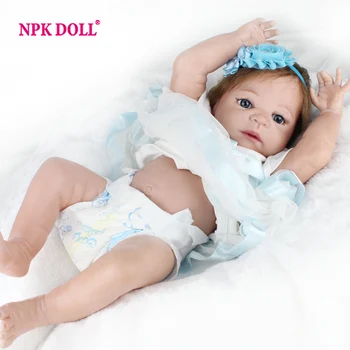 NPKDOLL 22 Collu 55 CM Atdzimis Bērnu Lelles Pilna Vinila Reāli Boneca Bērnu Rotaļlietas Meitenēm Dzīvs Baby Doll Par Playmate Dāvanu