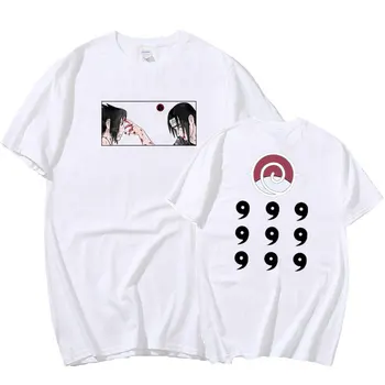 Naruto Uchiha Sasuke Itachi Print T-Krekls Modes O-veida kakla Vīriešu T Krekls ar Īsām Piedurknēm Ikdienas Vīriešu Apģērbs Smieklīgi Tee Harajuku