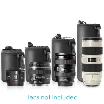 Neewer 4 Izmēra DSLR Kameras Aukliņu Objektīva Maisiņš Maisa Vāciņu Izmērs S M L XL Sony/Canon/Nikon/Pentax/Olympus/Panasonic Objektīvs