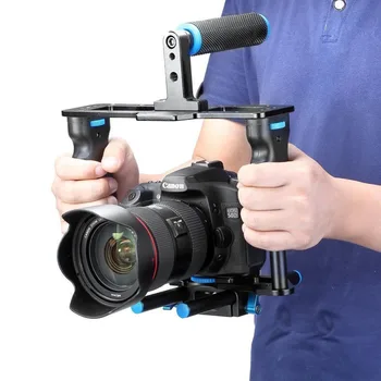 Neewer Alumīnija Sakausējuma Kamera Video Būris Kino Filmu Veidošanas Komplekts:Video Būris+Grip Roktura+Stienis Canon5D/700D/650DNikon D7200 DSLR
