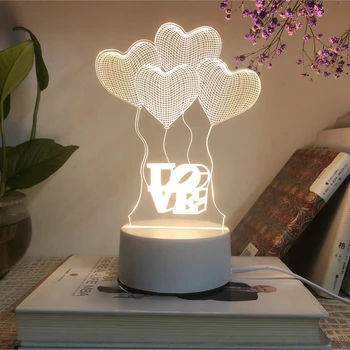 Neona HY Akrila 3D Stereo Mazā Nakts Gaismas LED Galda Lampa, Dzimšanas dienas Festivāls Bērniem Decorat