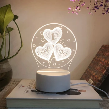 Neona HY Akrila 3D Stereo Mazā Nakts Gaismas LED Galda Lampa, Dzimšanas dienas Festivāls Bērniem Decorat