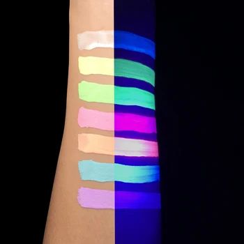 Neona Kūka Ūdens Aktivizēts acu zīmulis Uzstādīt Varavīksnes Krāsu Aqua UV Mirdzumu Blacklight Ķermeņa, Sejas Krāsu Krāsas Acu Kontūrzīmulis Krēms Grims