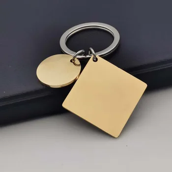 Nerūsējošā Tērauda Kvadrātveida Sloksnēs Frāzi Atslēgu piekariņi Kulons Tukšu keychain Kalendāra Šarmu Griešanai Spogulis Pulēta Atslēgu Gredzens