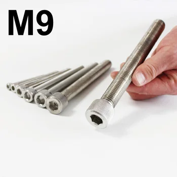 Nerūsējošā tērauda Skrūves M9 smalka piķis 1.0 mm