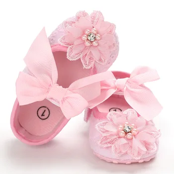 New Baby Meiteņu Kurpes Pirmā Staiguļi Mežģīņu Ziedu Jaundzimušo Bērnu Apavi Princese Infant Baby Toddler Kurpes Meitenēm Personu valkāt