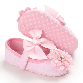 New Baby Meiteņu Kurpes Pirmā Staiguļi Mežģīņu Ziedu Jaundzimušo Bērnu Apavi Princese Infant Baby Toddler Kurpes Meitenēm Personu valkāt